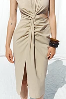 CUT OUT KNOT MIDI DRESS
