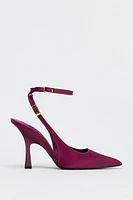 SATIN FINISH SLINGBACK PUMPS