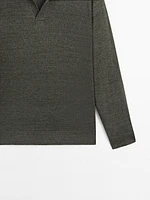 100% linen knit polo sweater