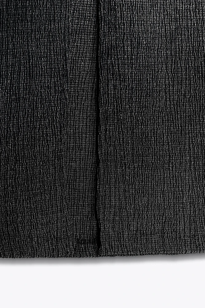 TEXTURED BANDEAU MIDI DRESS