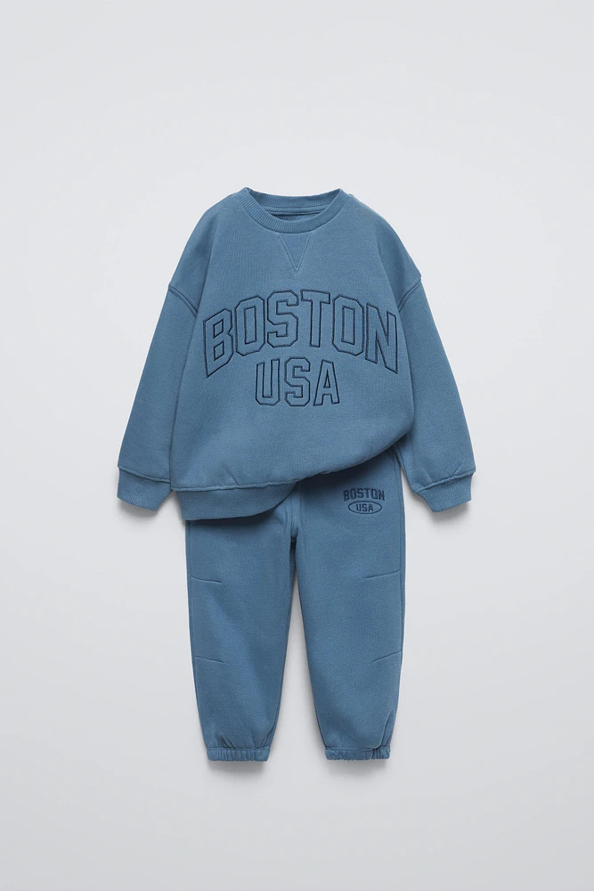 VARSITY SWEATSHIRT AND PANTS TRACKSUIT