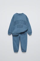 VARSITY SWEATSHIRT AND PANTS TRACKSUIT