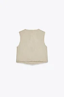 LINEN FRAYED RUSTIC VEST