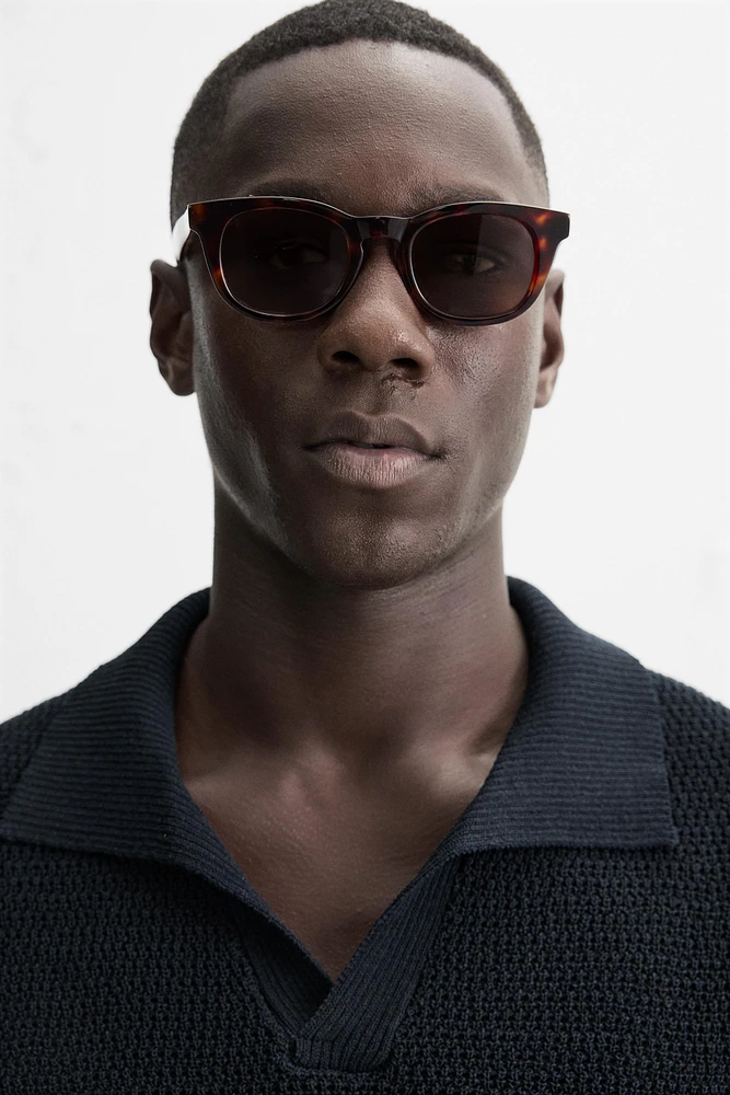 OPEN TEXTURED KNIT POLO SHIRT