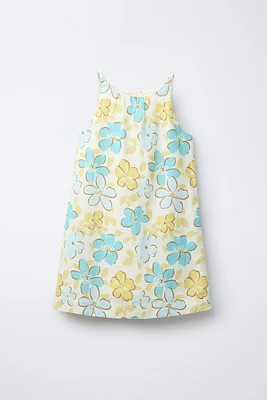 ROBE FLEURS COTON LIN
