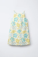 ROBE FLEURS COTON LIN
