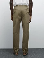 Pantalon tapered fit en coton mélangé