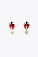 LADYBUG PEARL EARRINGS
