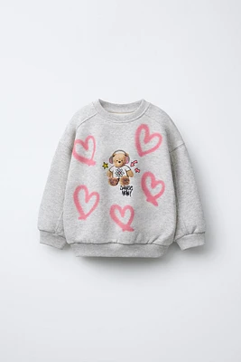 EMBROIDERED BEAR SWEATSHIRT