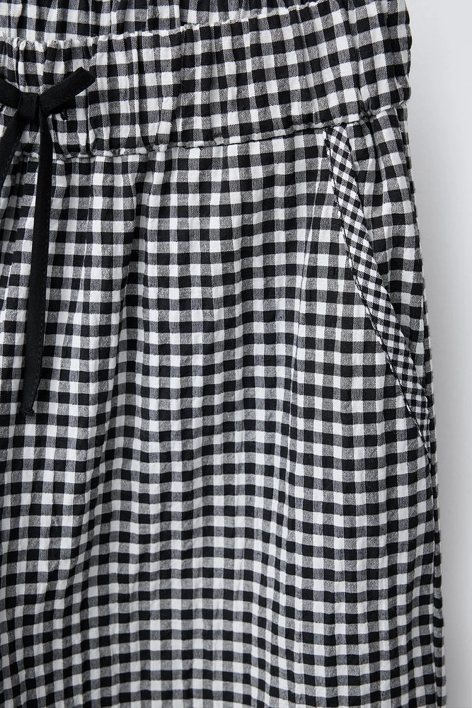 PANTALON WIDE LEG IMPRIMÉ CARREAUX VICHY