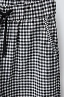 PANTALON WIDE LEG IMPRIMÉ CARREAUX VICHY