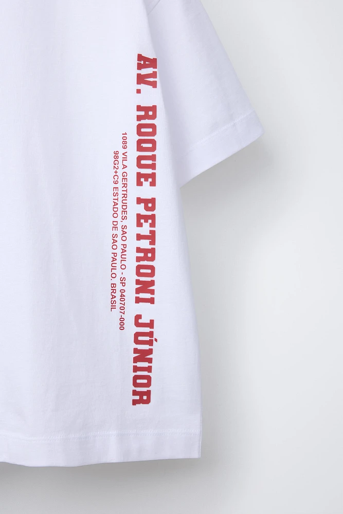 TEXT AND LABEL T-SHIRT