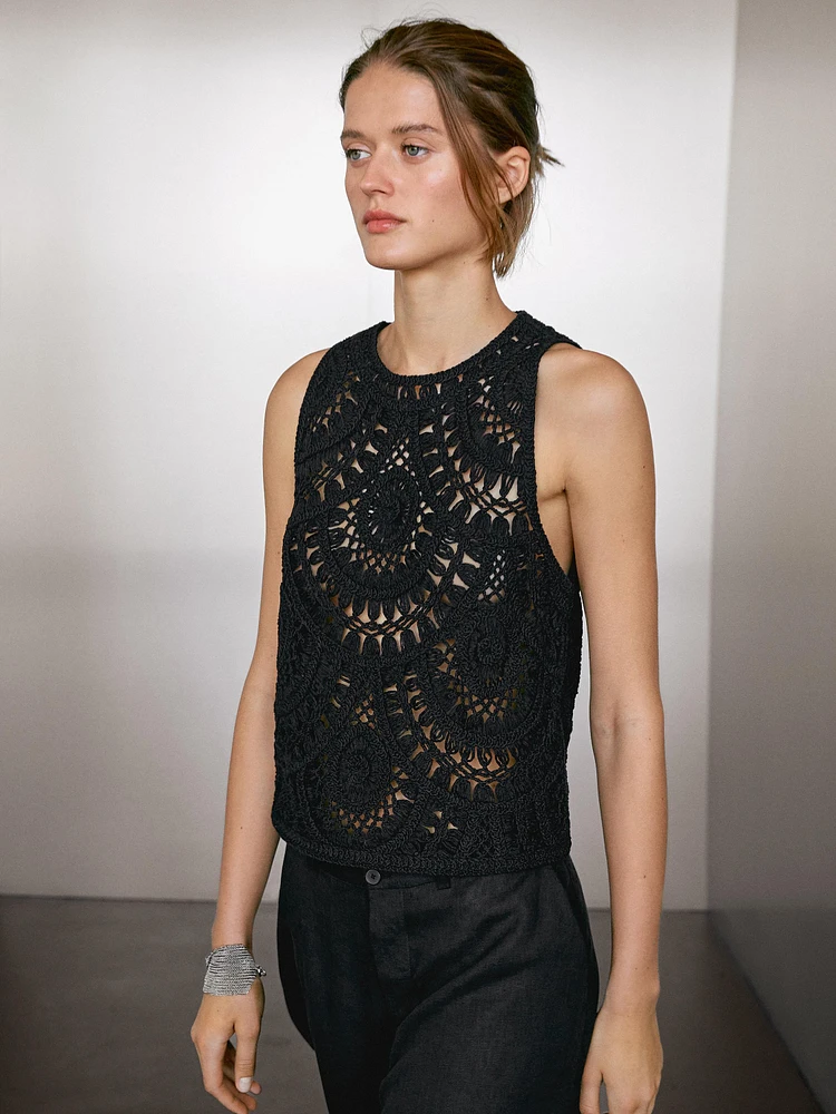 Top en maille crochet