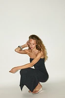 TEXTURED BANDEAU MIDI DRESS