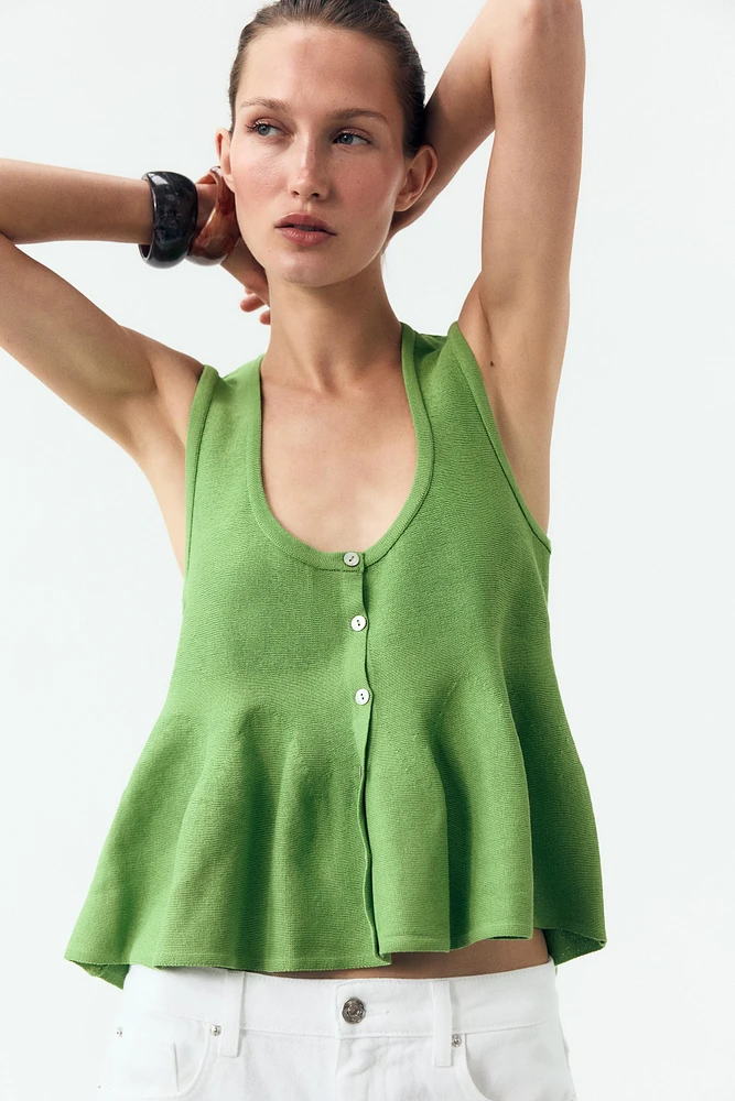 KNIT PEPLUM TOP