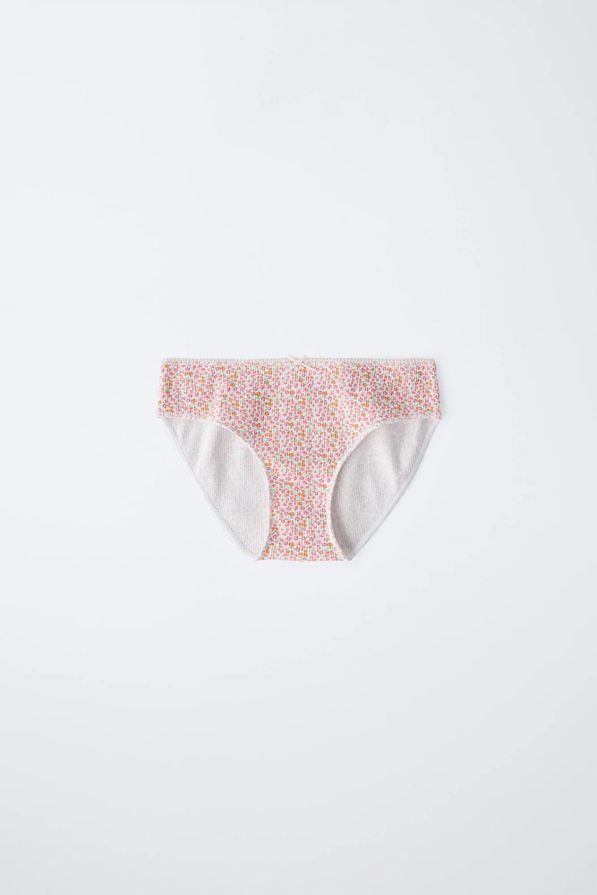 6- ANS/ LOT DE SIX CULOTTES PATCHWORK ET FLEURS RIB