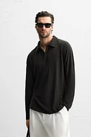 LINEN BLEND REGULAR FIT POLO SHIRT