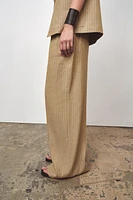 ZW COLLECTION LINEN STRIPE PLEATED PANTS