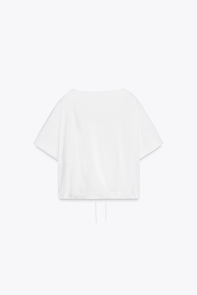 T-SHIRT EN COTON FRONCÉ