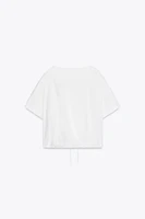 T-SHIRT EN COTON FRONCÉ