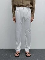 Faux jean slim texture légère
