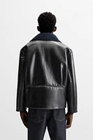 FAUX LEATHER SHINY JACKET