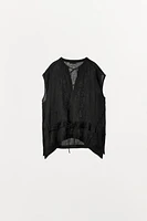BLOUSE EN LIN 100 % À NŒUDS