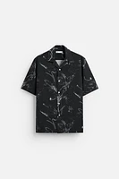ABSTRACT PRINT STRETCH SHIRT