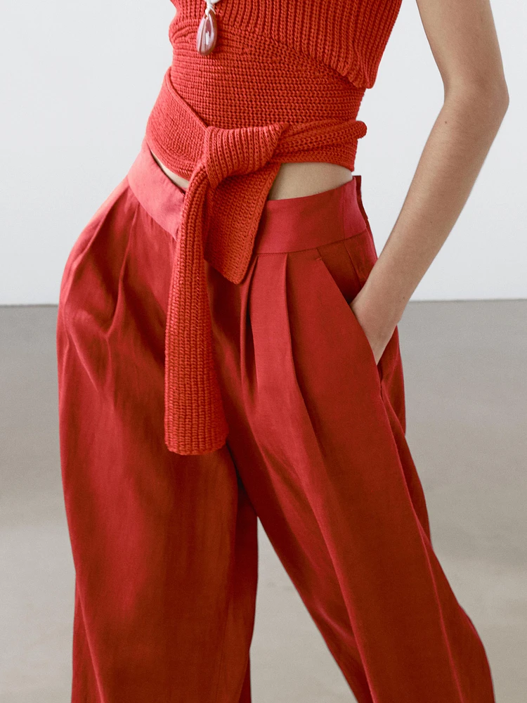 Pantalon fluide à pinces