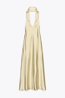 SATIN EFFECT FOULARD DRESS