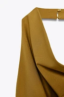 DRAPED HALTER DRESS