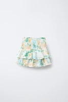 TEXTURED PALM TREE SKORT