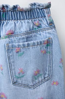 JEAN PAPERBAG FLEURS