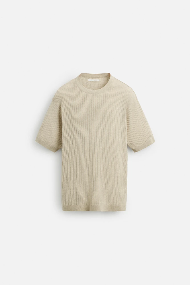 T-SHIRT EN MAILLE JACQUARD