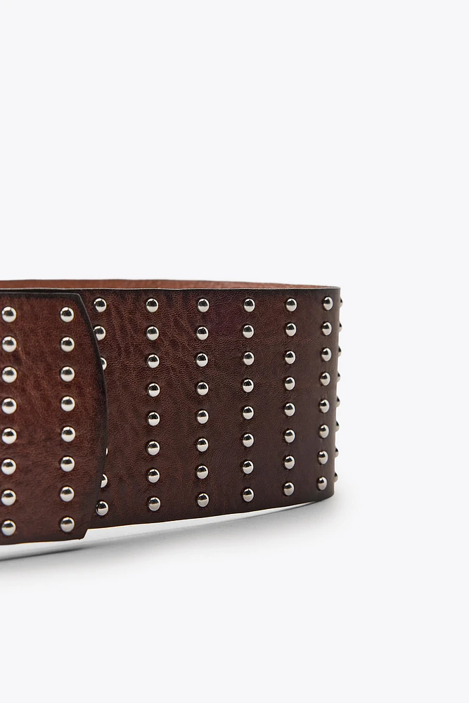 MULTI-STUD LEATHER BELT