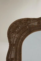 IRREGULAR RATTAN WALL MIRROR