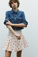 FLORAL BOX PLEAT MINI SKIRT