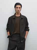 Blouson pied-de-poule 100 % lin