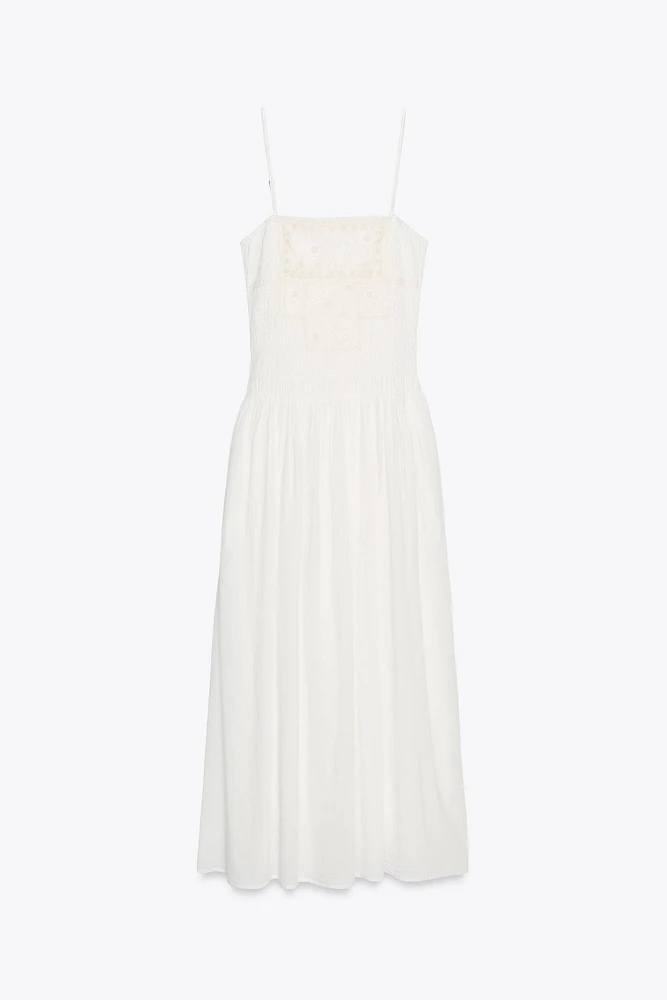 ROBE MIDI FLEURS BRODÉES