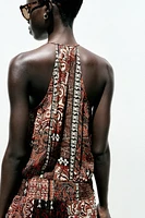 ROBE IMPRIMÉE FIL MÉTALLISÉ