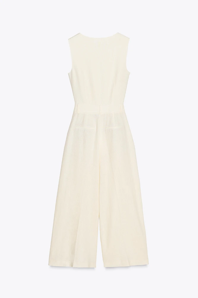 COMBINAISON LONGUE STYLE GILET AVEC LIN