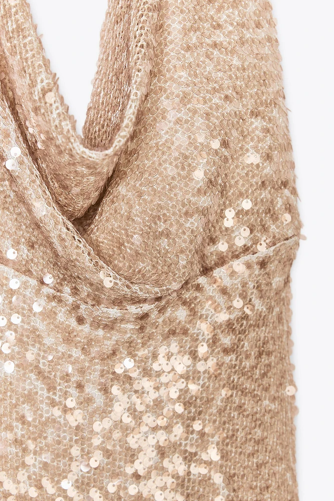 SEQUIN MIDI DRESS