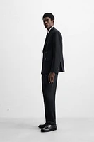 BLAZER COSTUME À CHEVRONS LIN - COTON
