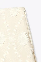 MINI SKIRT WITH FRAYED EMBROIDERY