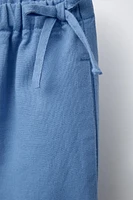 LINEN COTTON TIE PANTS