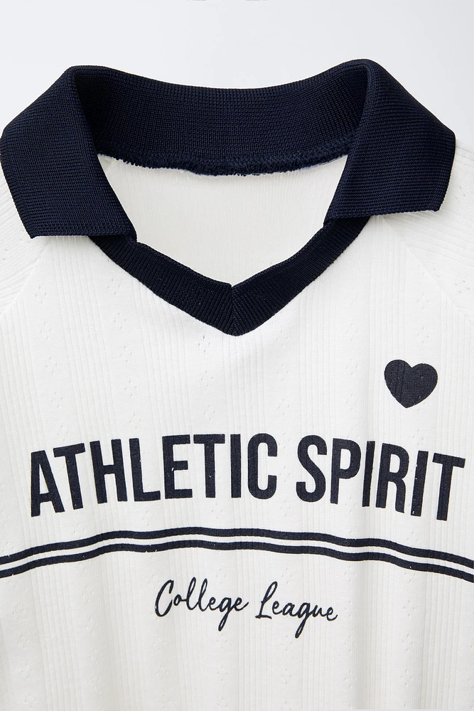 CONTRAST POLO COLLAR T-SHIRT