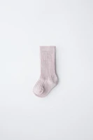 RIBBED COTTON AND SILK SOCKS