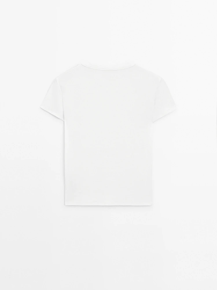 T-shirt à manches courtes en coton mélang