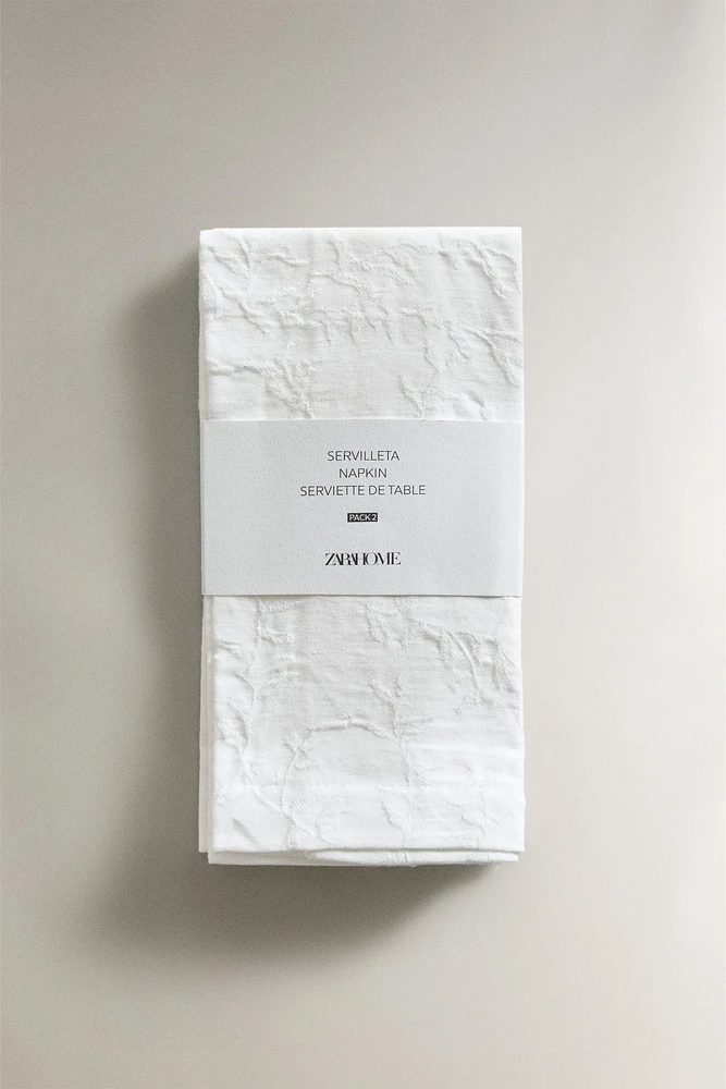 JACQUARD LEAF NAPKINS (PACK OF 2)