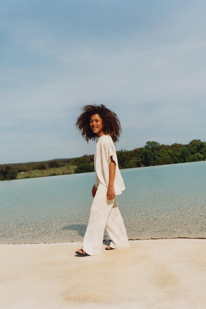 PANTALON DROIT EN MAILLE